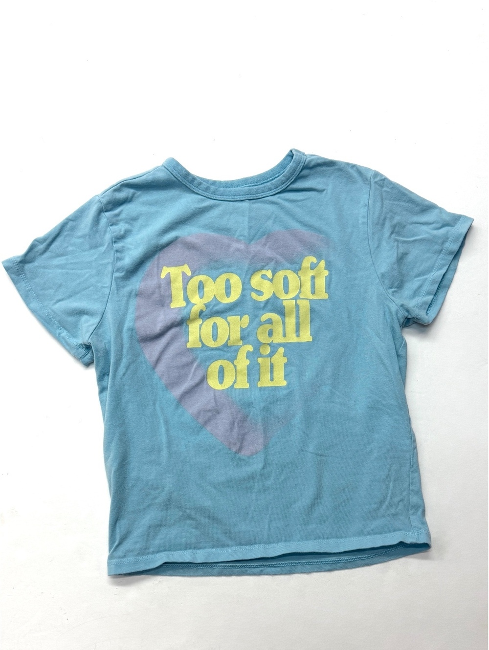 Taylor Swift Midnights Too Soft For All Of It Blue Babydoll Crop T-Shirt Size S